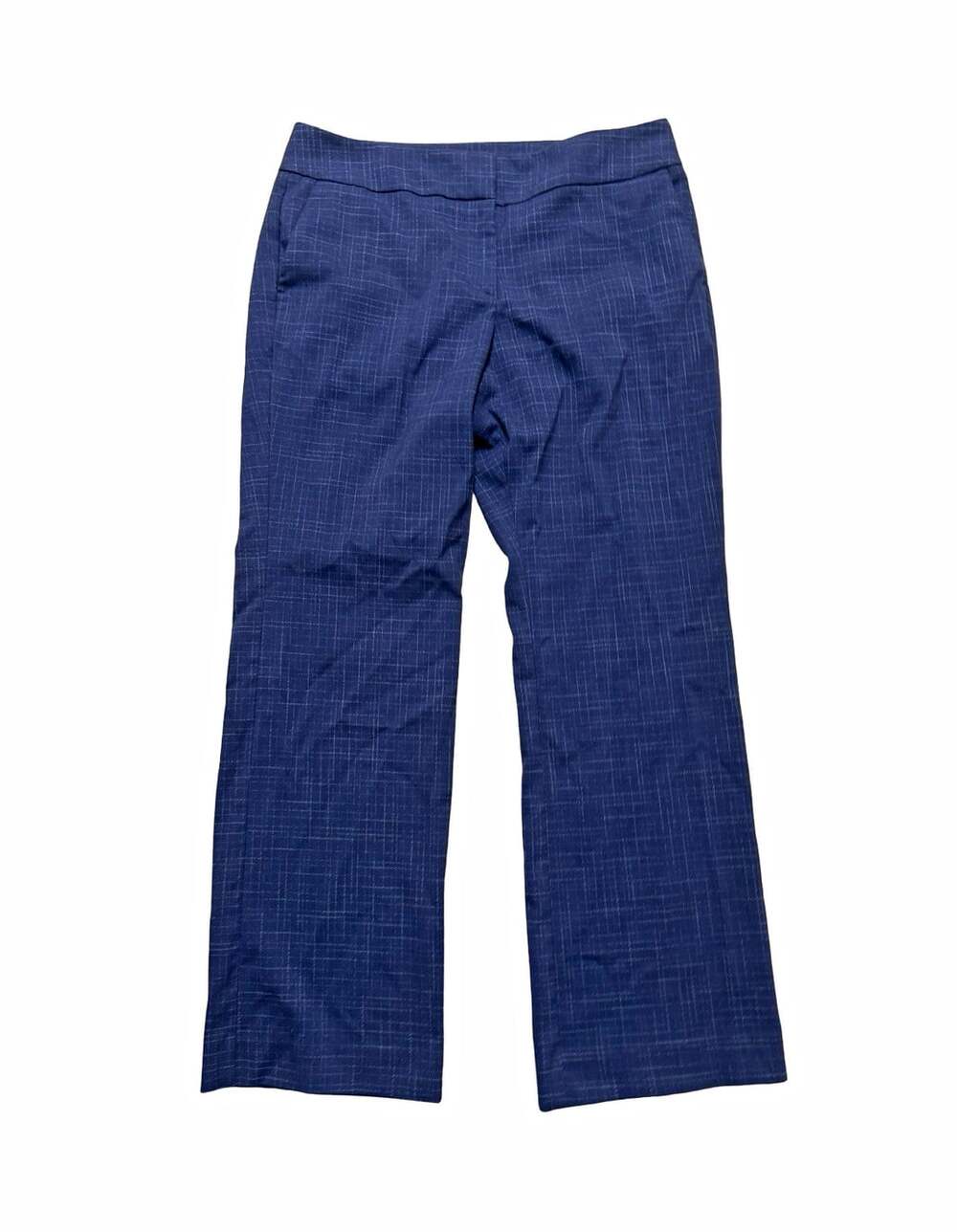 Ann Taylor Factory Women Blue Check Dress Pants Polyester Rayon Spandex Wash